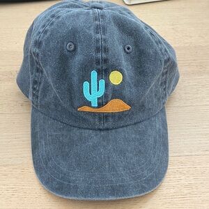 Gray Cap with Desert Cactus Embroidery